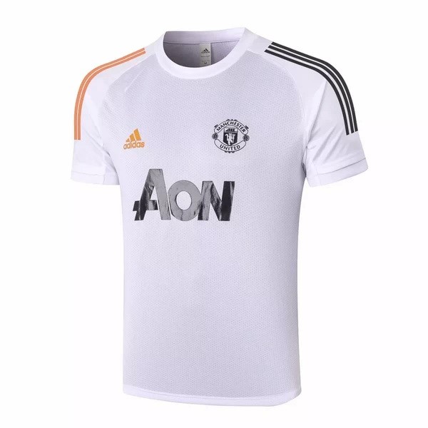 Trainingsshirt Manchester United 2020-21 Weiß Orange Schwarz